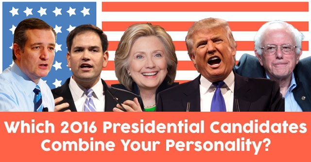 Which 2016 Presidential Candidates Combine Your Personality?
