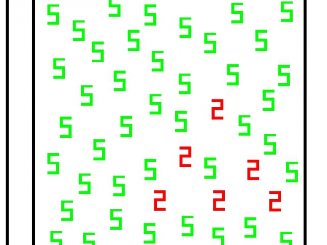 Which number is shown in red?