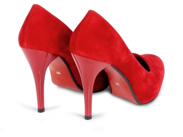 Who makes the famous shoes with the bright red soles?